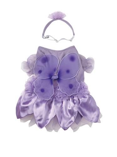 Casual Canine Sugar Plum Fairy Princess Purple Violet Satin Dress Dog Halloween Costume with Wings & Headband X-Small