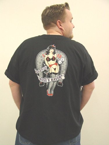 Click here to buy Lucky 13 Apparel Miss B Haven Naughty Pin Up Girl Shirt Large - 4XL by Lucky 13.