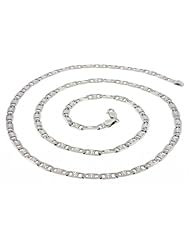 Sterling Silver Valentino Link Chain Necklace 4.2MM 20"