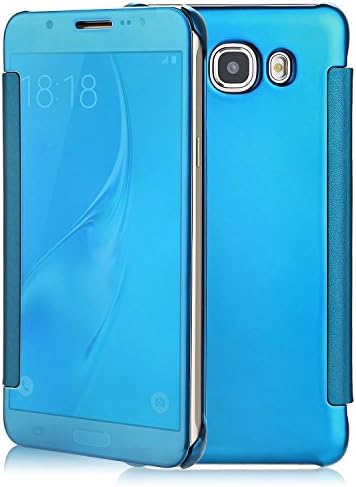 Samsung Galaxy J7 Case, Xiangtian PC Luxury View Mirror Flip Case For Samsung Galaxy J7 2016 (Sky Blue)