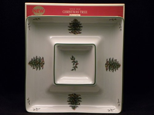 Best Cheap Spode Christmas Tree Square Chip and Dip, 12-Inch