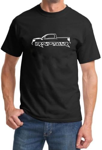 Ford Raptor F150 Pickup Truck 4x4 Outline Design Tshirt Black