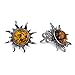 Honey Amber Sterling Silver Smal Sun Stud Earrings
