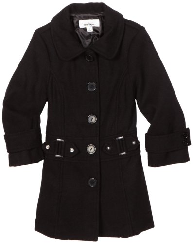 Amy Byer Girls 2-6X Solid Drop Waistband Coat - Black - 5