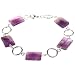 Handmade Polished Purple Amethyst & Sterling Silver Bracelet