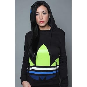 Buy adidas The Colorblock Trefoil Hoody in Black hood ,Sweatshirts for Women by adidas
