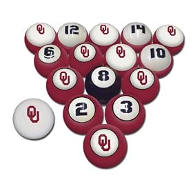 University of Oklahoma Sooners Billiard Pool Ball Set