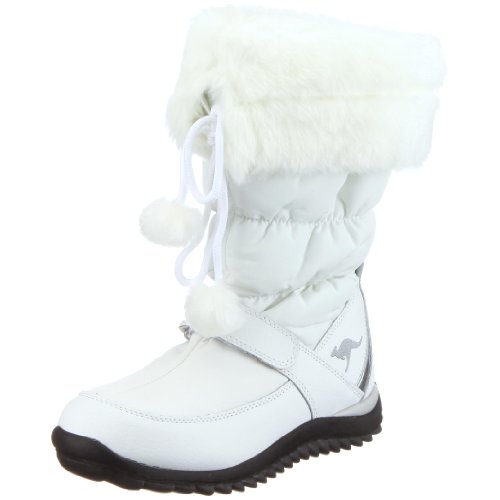 KangaROOS 10699 Puffy-Hi Mädchen Stiefel, Weiss (wht/wht), EU 39