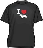 I Heart (LOVE) Weiner Dachshund Dog Men's tee Shirt in 12 colors Small thru 6XL