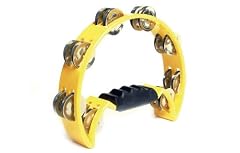 Half Moon Yellow Tambourine: Percussion Tamborine in Yellow