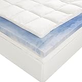 Sleep Innovations 4-Inch Dual Layer Mattress Topper - Gel Memory Foam and Plush Fiber. 10-year limited warranty. King Size