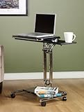 Calico Designs 51200 Laptop Cart with Mouse Tray in Chrome and Black Glass