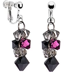 Handcrafted Austrian Midnight Cascade Clip Earrings