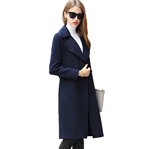 [RSWHYY] レディース ダスターコート 秋冬 トレンチコート ジャケット ウールコート ロングセクション ブリティッシュ 無地 ビジネス風 着痩せ カジュアル スプリングコート