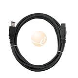 eForCity IEEE 1394b Firewire 800 Cable 9 pin - 6 pin M / M, Male to Male, 6 ft Black