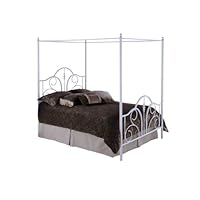 Fashion Bed Group Contour Canopy Twin Bed with Frame, Matte White