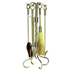 UniFlame 5 Piece Polished Iron Finish Toolset W  Twist Handles by Uniflame
