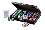 IMAGE OF Bicycle Premium Mega Masters 500 11.5-Gram Clay-Filled Poker Chip Set in a Black Lacquered Case
