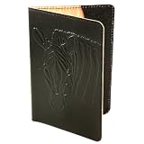 Handmade Genuine Leather Passport Cover - Fair Trade - Zebra Print, Black