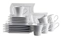Maeser 920830 Kaffeeservice 18-tlg. Perfetto: 6 Kaffeeobertassen, 6 Kaffeeuntertassen, 6 Dessertteller