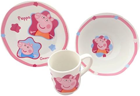 Peppa Pig Ceramic 3 Pce Children's Breakfast Set - Plate, Bowl, Cup