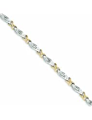 Genuine 14K Two-Tone Diamond Bracelet 10 Grams Of Gold 100% Satisfaction Guaranteed.