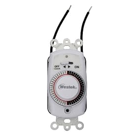 Westek TMMW20 Hardwire Indoor Self-Learning Wall Switch Timer, White