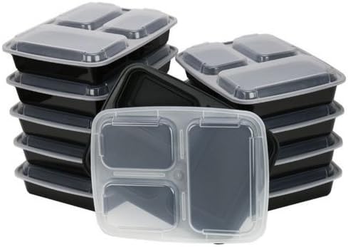 3-Compartment Microwave Safe Food Container with Lid/Divided