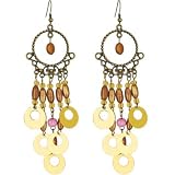 Antiqued Gold BOHEMIAN CIRCULAR Chandelier Earrings
