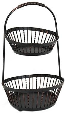 Mesa Delaware Collection 2-Tier Twist Basket in Antique Black