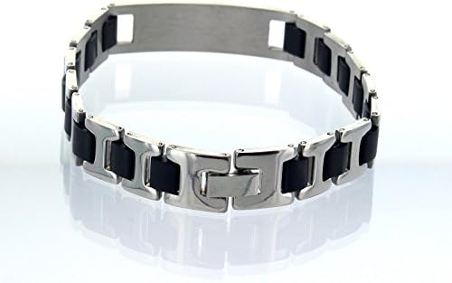 eSmart Fashion Jewelry Cold Steel Design Textured Chained Elegant Bracelet for Men