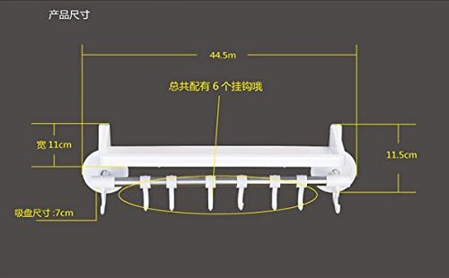 FUMUD Vacuum Sucker Towel Utensil Rack 8Hooks Stainless Steel Adjustable Hooks kitchen Bathroom Removable Hanging Shelves Holder with Suction Cup