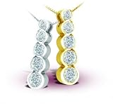 14K Platinum Journey Bezel Diamond Pendant - GH SI - 0.25 Ct. - 1.00 Ct.