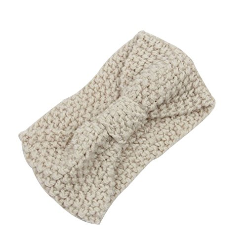 WIIPU Women Knitted Bow Headband Crochet Hairband Winter Ear Warmer Headwrap (N77)