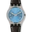 Swatch Women's Blue Choco GM415 Brown Cloth Quartz Watch with Blue Dial