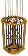8 Pool Cue Stick - Billiard Ball Floor Rack Stand Oak Finish