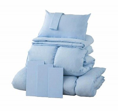 20万セット完売の羽根布団8点セット 穏やかで暖かな気持ちにしてくれる ナチュラル＆カジュアルカラーシリーズ 〔和タイプ〕 〔送料無料〕 パウダーブルー シングルサイズ