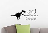 UPC 642014251148 product image for Wall Vinyl Decal Rawr means I love you in Dinosaur playroom sticker nursery viny | upcitemdb.com