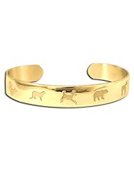 14K Yellow Gold Western Range Animal Family Shadows Bracelet. Made in USA.