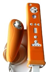 Wii MotionPlus 2 Tone Silicone Skin Case Orange (for old version Wii Controller)