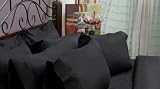 310 Thread Count Single-ply 4-piece Egyptian Cotton Queen Sheet Set Black