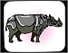 Decorated Mouse Pad with africa, rhinoceros, horn, standing, gray