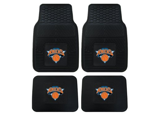 A Set of 4 NBA Universal Fit Front and Rear All-Weather Floor Mats - New York Knicks
