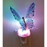 Butterfly Optic Fiber Color Changing Night Light Show - Pink
