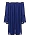 ZANZEA Women's Sexy Off Shoulder Chiffon Lace Ruffle Sleeve Blouse Mini Dress Summer Beach Cover Up Sundress Royal Blue XL