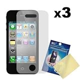 Three LCD Screen Guards / Protectors for Apple iPhone 4G