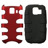 Lg Ls670 (Optimus S), Optimus U, Vm670 (Optimus V) Fishbone Titanium Red / Black Protector Case Cover - Mybat