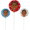 Barack Obama Custom Candy Lollipop Suckers. Assorted Set of 3. Red, White & Blue. Funny, Political Party Favor or Stocking Stuffer. Democrat