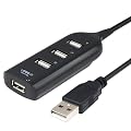 TRIXES Hub USB a 4 porte sottile e compatto con cavo splitter per computer portatile