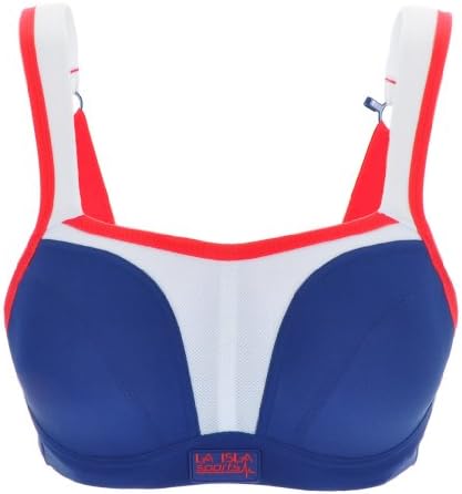 La Isla Women's Level 4 Maximum Support Active Sports Molded Bra Blue 32DD